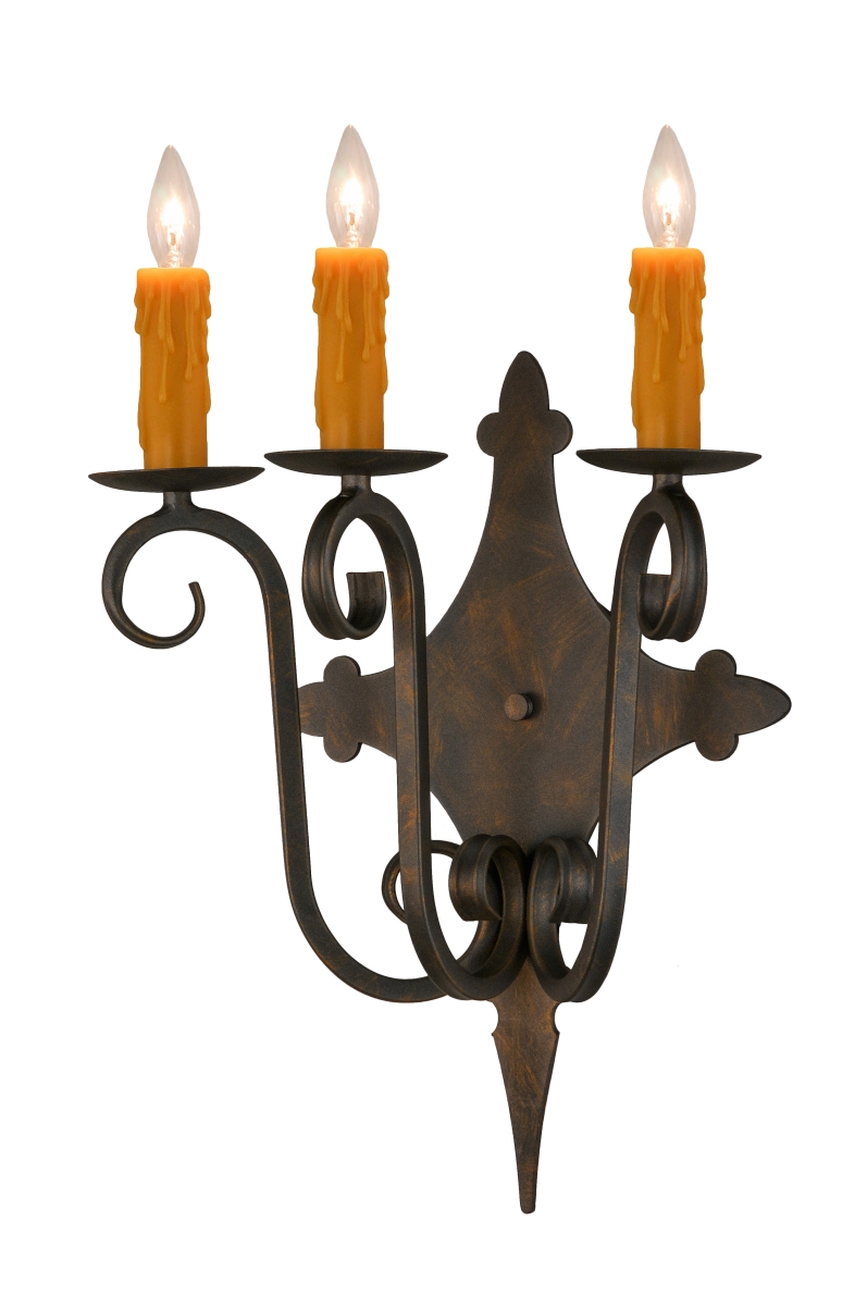04.1127.3.074u 18 X 15.5 In. Angelique 3 Bulb Wall Sconce, French Bronze