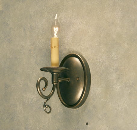 04.1152.1 9 X 5 In. Melodie 1 Bulb Wall Sconce, French Bronze