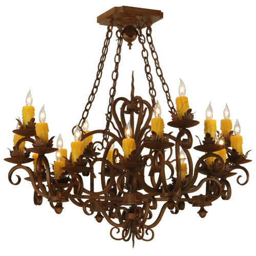 05.0684.37.mod 35 X 37.5 In. Kimberly 20 Bulb Chandeliers, Rustic Iron