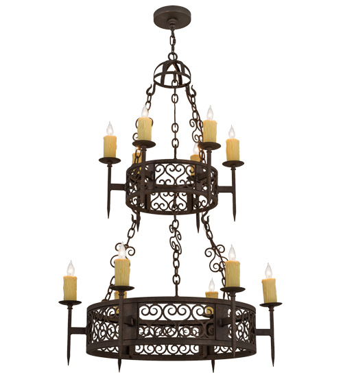 05.0747.36.2tr 51 X 36 In. Toscano 12 Bulb Chandelier, Gilded Tobacco