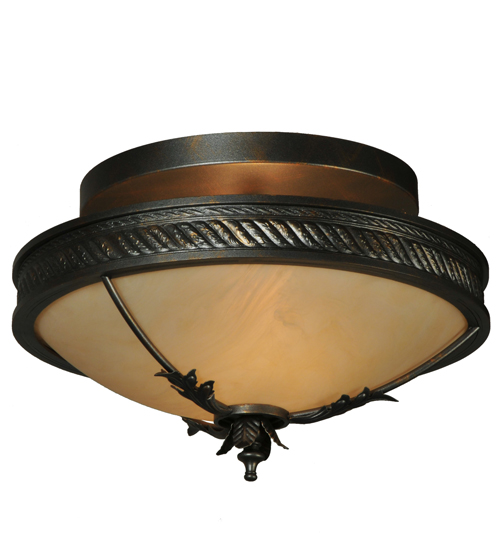 05.1139.15 10 X 15.25 In. Hoja Ceiling Mounts, French Bronze - 2 Bulbs