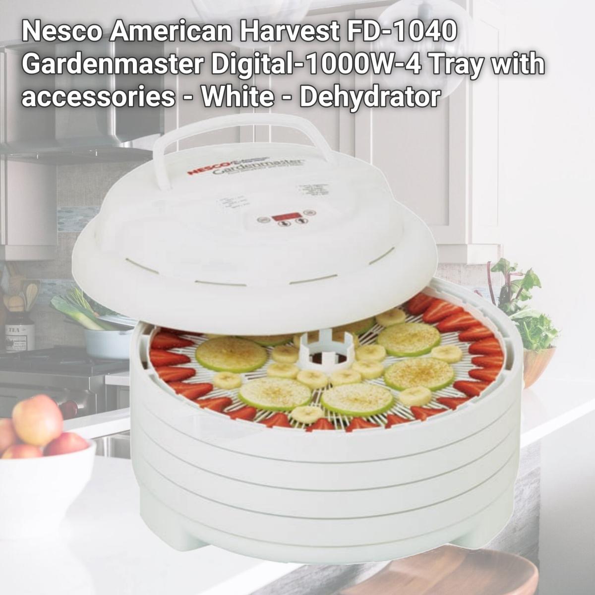 Picture of Nesco American Harvest FD-1040 Gardenmaster Digital-1000W-4 Tray with accessories - White - Dehydrator