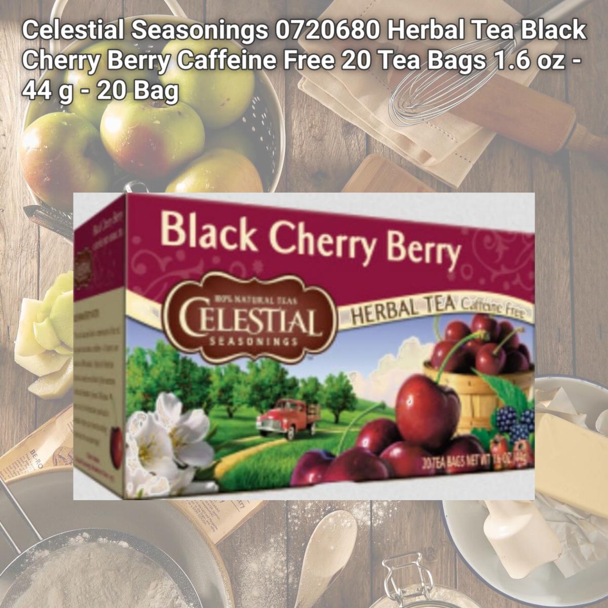 Picture of Celestial Seasonings 0720680 Herbal Tea  Black Cherry Berry  Caffeine Free  20 Tea Bags  1.6 oz - 44 g - 20 Bag