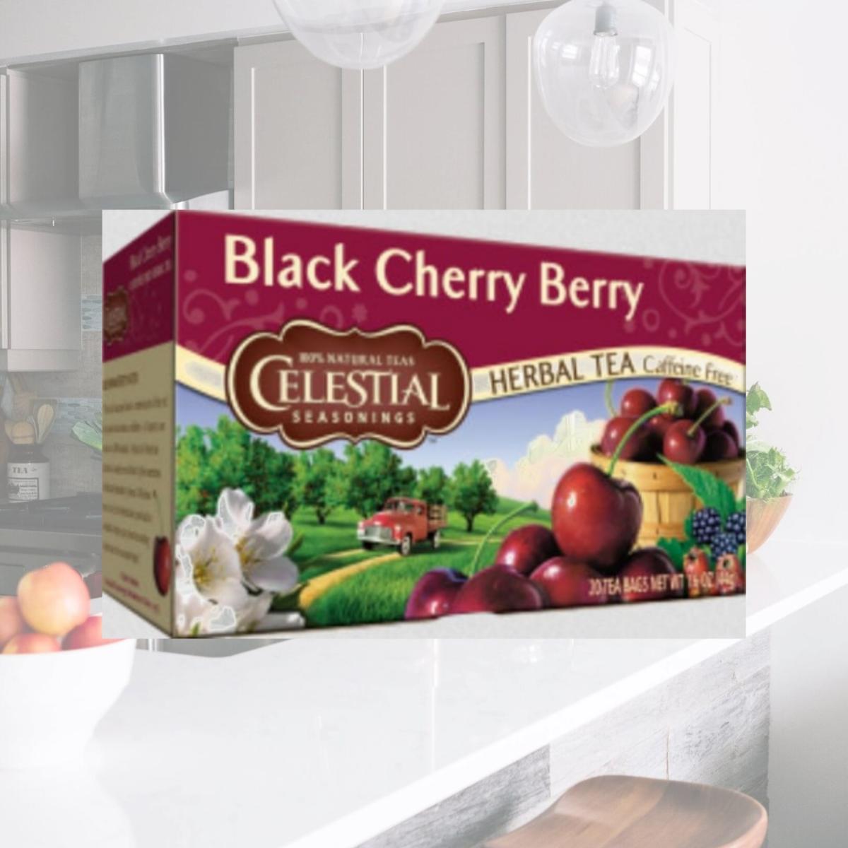 Picture of Celestial Seasonings 0720680 Herbal Tea  Black Cherry Berry  Caffeine Free  20 Tea Bags  1.6 oz - 44 g - 20 Bag