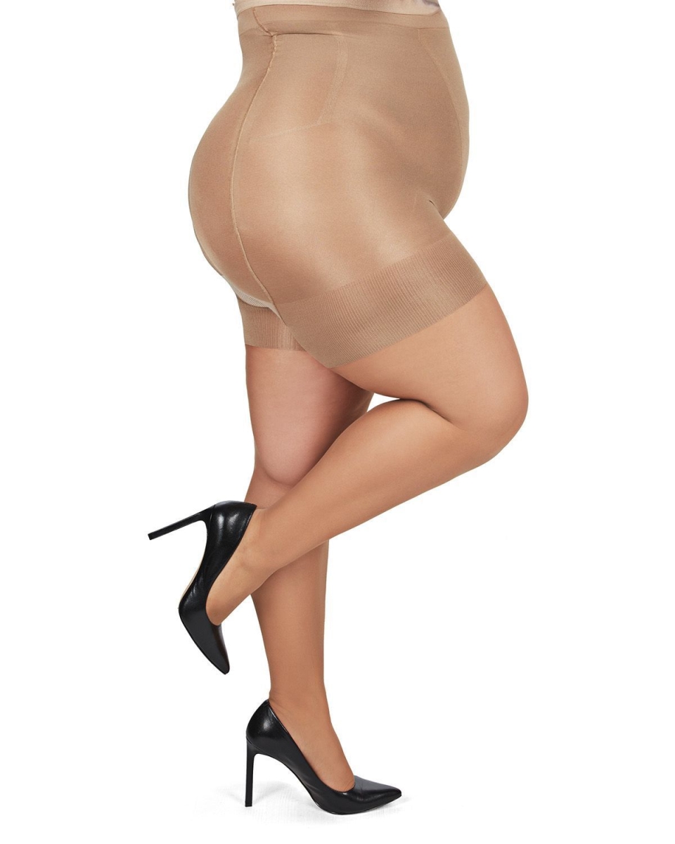 MM-294-27001-Q1 Bodysmoothers High Waisted Super Shaper Sheer Tights for Womens, Honey - Size Q1