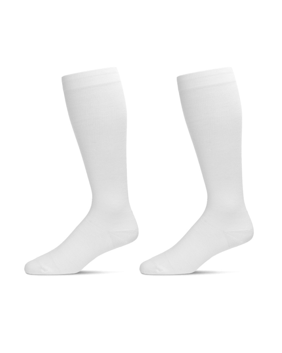 MM-4515-10108-1013 Cushioned Sole Cotton Compression Socks, White - Size 10-13 - Pack of 4