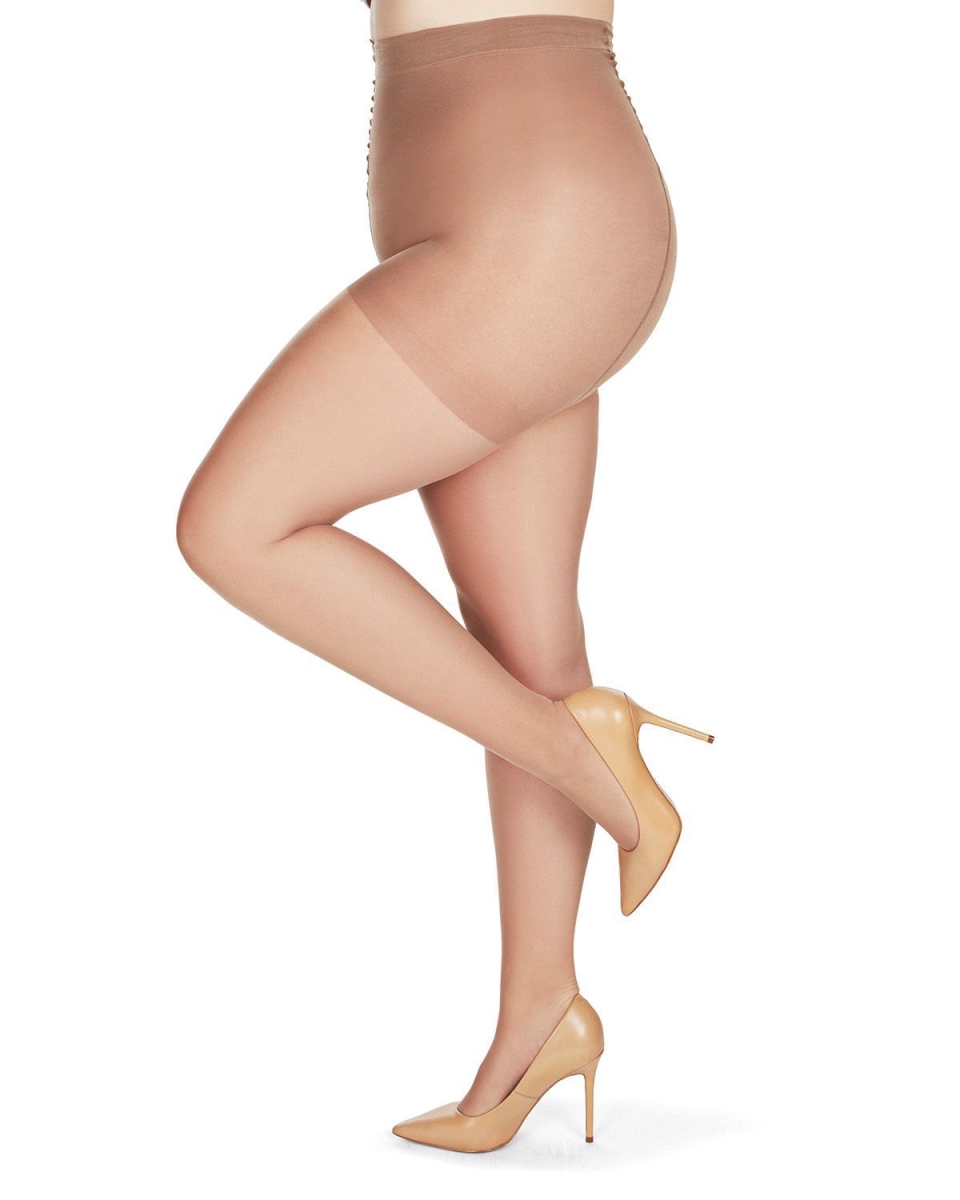 MM-210-27001-Q1 Crystal Sheer Control Top Pantyhose for Womens, Honey - Size Q1