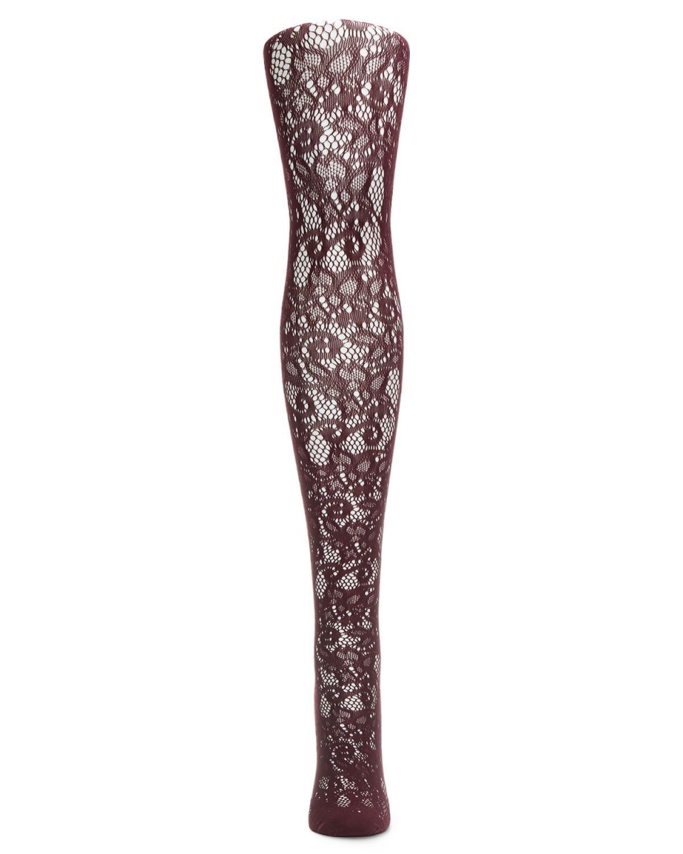 Picture of Memoi MF3-161-98610-S-M Artistic Garden Net Tights for Womens, Fig - Small-Medium