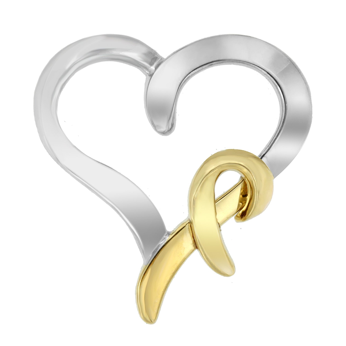 925 Sterling Silver & 14K Yellow Gold Two-Tone Heart Shaped Pendant Necklace