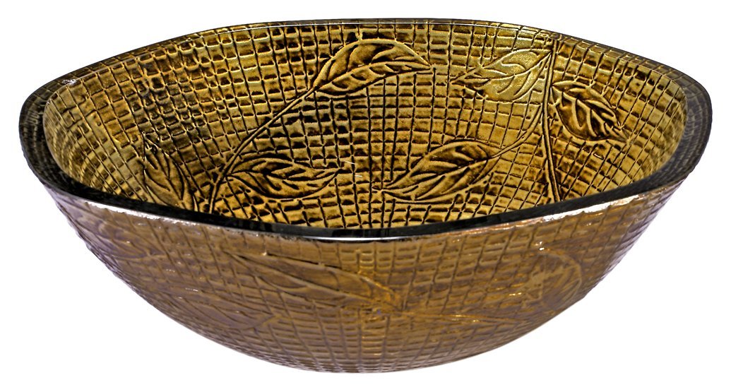 Round Tempered Glass Sink Bowl - Gold