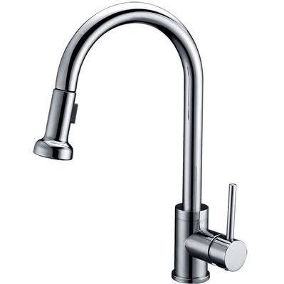 17 In. Single Handle Pull Out Kitchen Faucet, Chrome