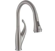 17.6 In. Single Handle Pull Out Kitchen Faucet, Brush Nickel Finish