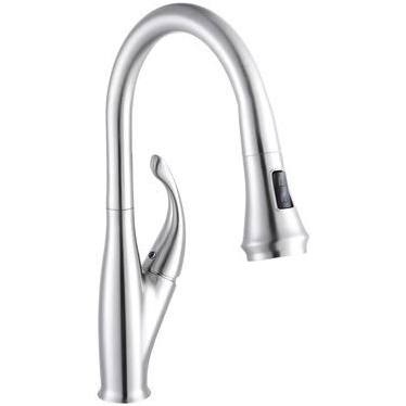 17.6 In. Single Handle Pull Out Kitchen Faucet, Chrome