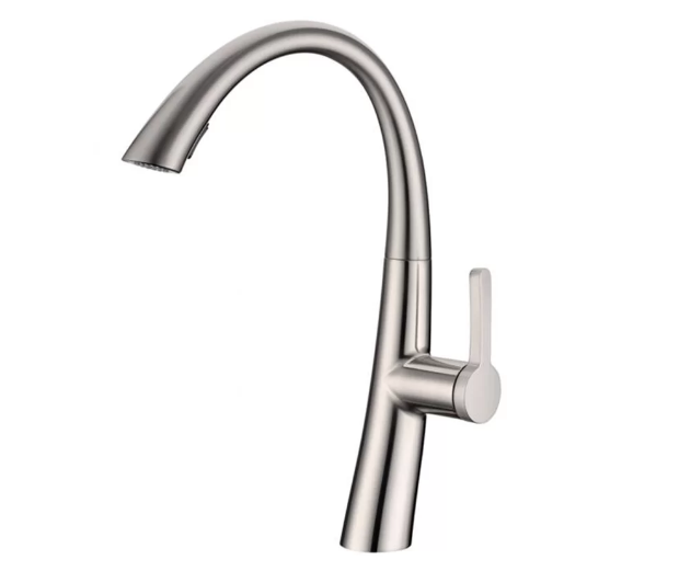 16 In. Single Handle Pull Out Kitchen Faucet, Brush Nickel Finish