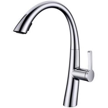 F-k863ob1-ch 16 In. Single Handle Pull Out Kitchen Faucet, Chrome