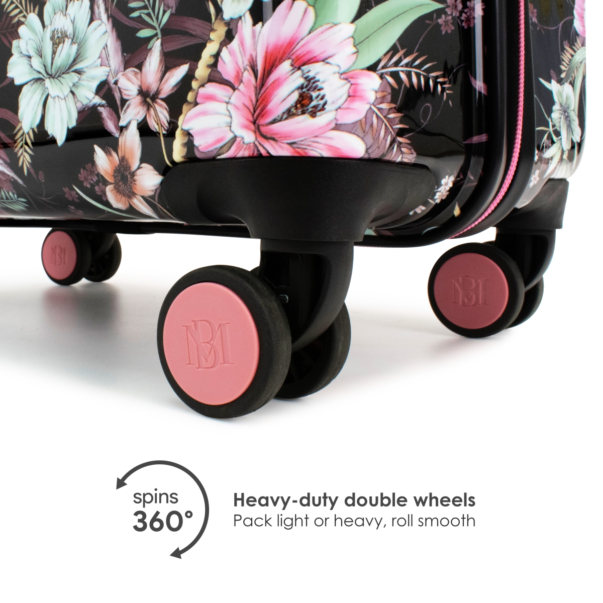 Picture of BADGLEY MISCHKA BMLUGSETBKFL ESSENCE 3 Piece Expanadable Luggage Set (Winter Flowers)