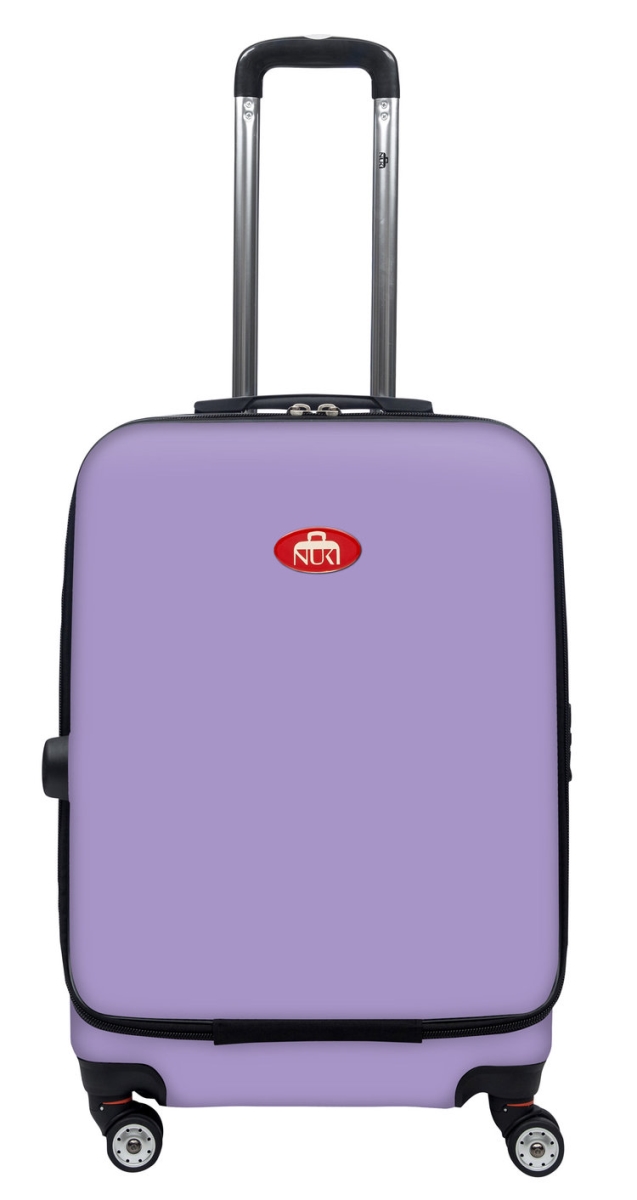 010024 Front Accessible Luggage Lightweight Spinner, Purple - 24 In.