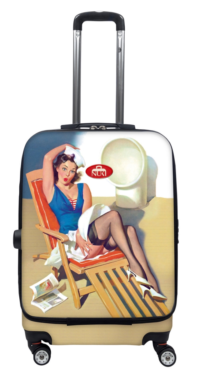 013020 Front Accessible Luggage Lightweight Spinner, Sailor Pin Up - 20 In.