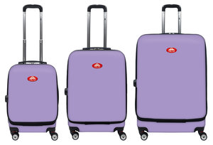 010000 Front Accessible Luggage Lightweight Spinner Set, Purple - 3 Piece