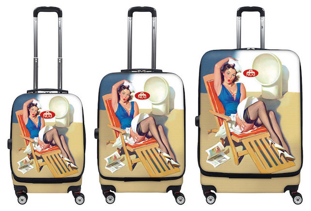 013000 Front Accessible Luggage Lightweight Spinner Set, Sailor Pin Up - 3 Piece
