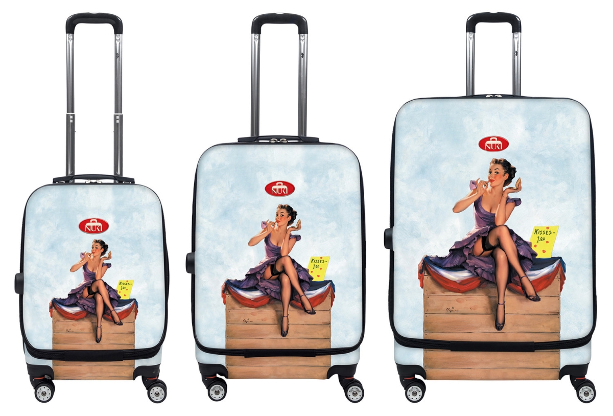 014000 Front Accessible Luggage Lightweight Spinner Set, Pinup - 3 Piece
