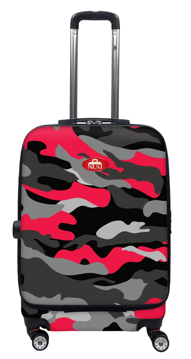 019020 Front Accessible Luggage Lightweight Spinner, Camouflage Black - 20 In.