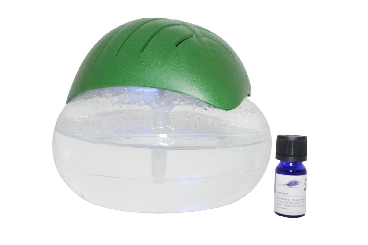 75607 Green Leaf Air Cleaner & Revitalizer Essential Oil Diffuser With 10 Ml Lavender Oil