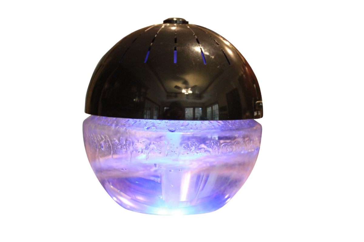 75606-black Earth Globe- Glowing Water Air Washer & Revitalizer With Lavender Oil, Black