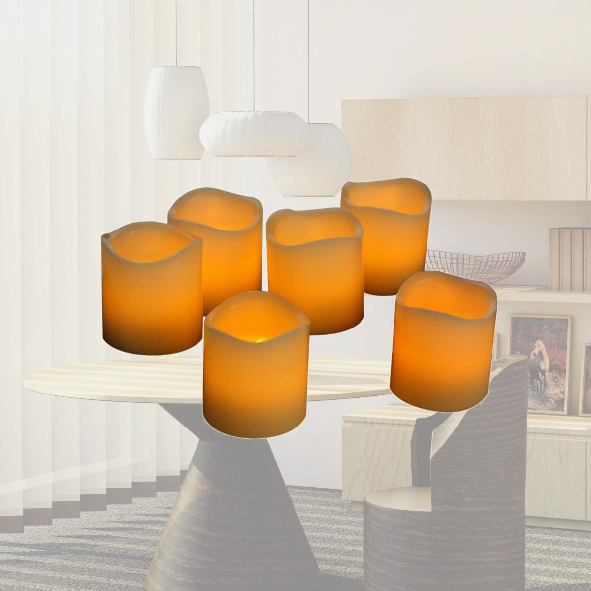 Picture of EcoGecko 87032-06 Real Wax LED Votive Candles & Premium Quality Flameless Candles with Timer - Set of 6