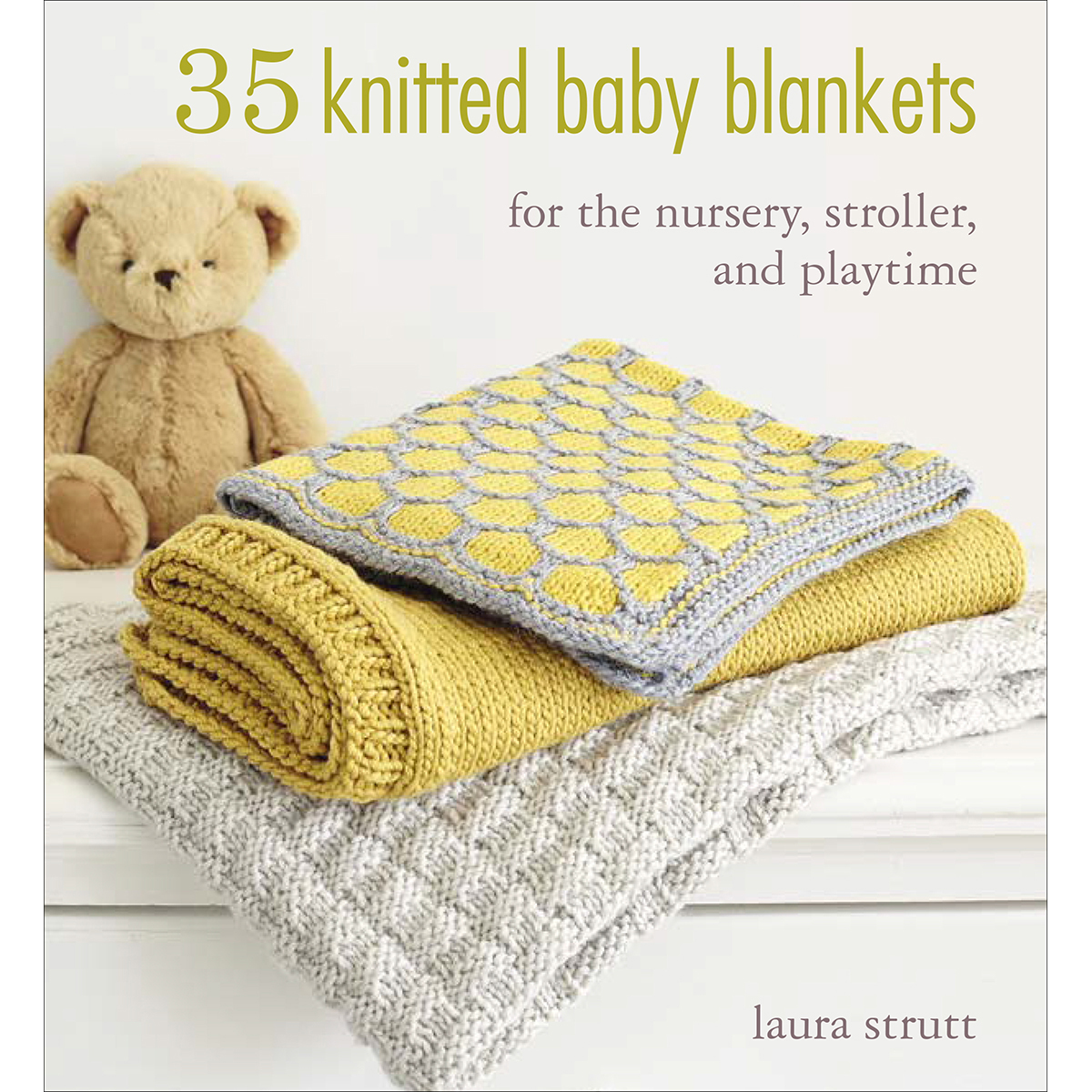 <p>From the first car journey to an outing in a stroller a knitted blanket will accompany baby wherever they go. Laura Strut has designed a teddy bear travel blanket that cleverly folds away into a pillow and a hooded wrap for keeping cozy in a sling. For the nursery there is a soft crib cover and a dungaree-style sleeping sack in breathable merino yarn - perfect for a peaceful night&#39;s rest. For playtime there&#39;s a cotton-backed blanket that can double up as a rug to take out and about and a tiny comforter blanket guaranteed to become baby&#39;s closest companion.</p>