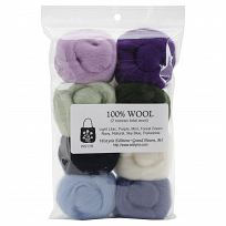 Wr-911 100 Percent Wool Roving - Hydrangeas