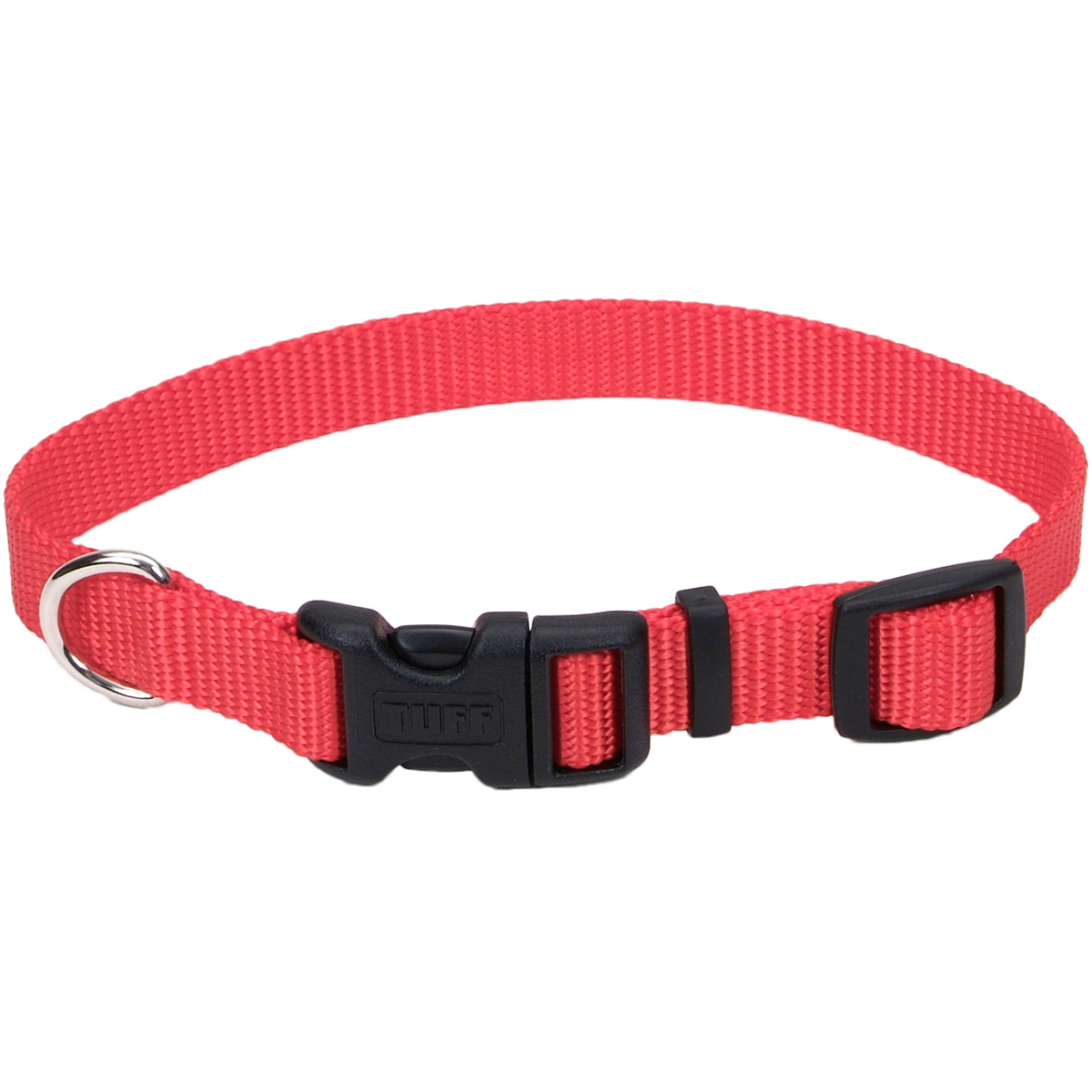 0.75 X 14 - 20 In. Adjustable Nylon Dog Collar With Tuff Buckle, Red