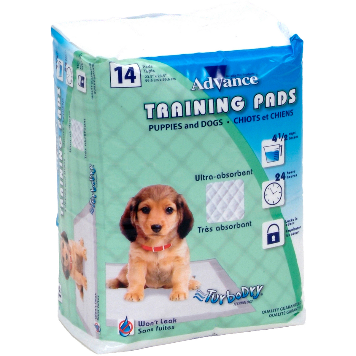 18814 Advance Dog Training Pads With Turbo Dry Technology, Pack Of 14 Pads