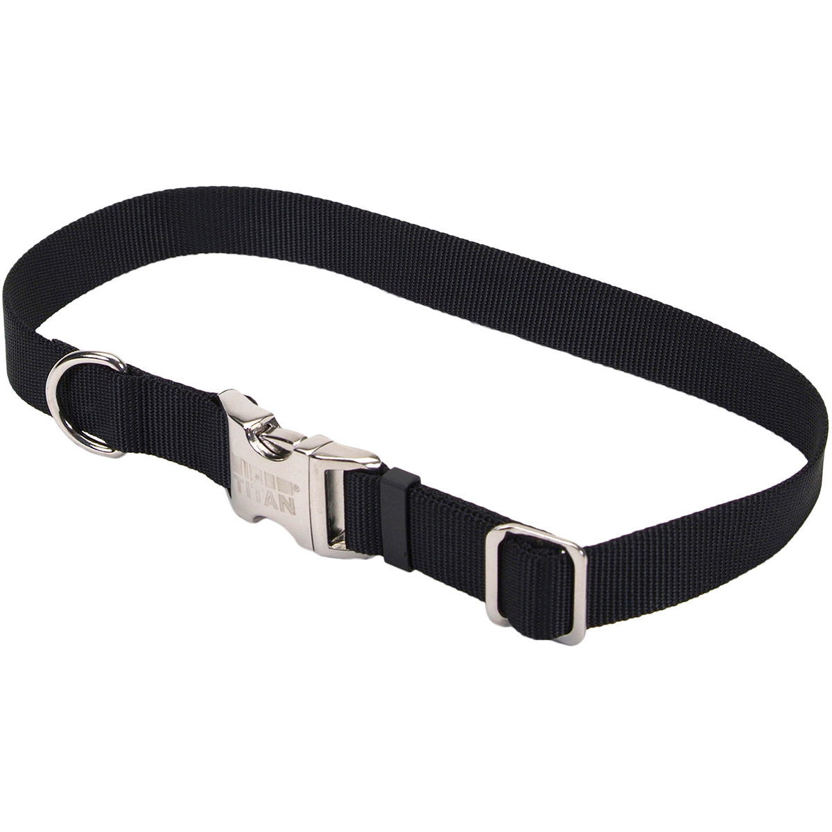1 X 14 - 20 In. Adjustable Nylon Dog Collar With Tuff Buckle, Black