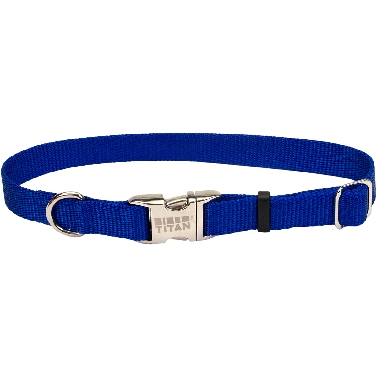 1 X 14 - 20 In. Adjustable Nylon Dog Collar With Tuff Buckle, Blue
