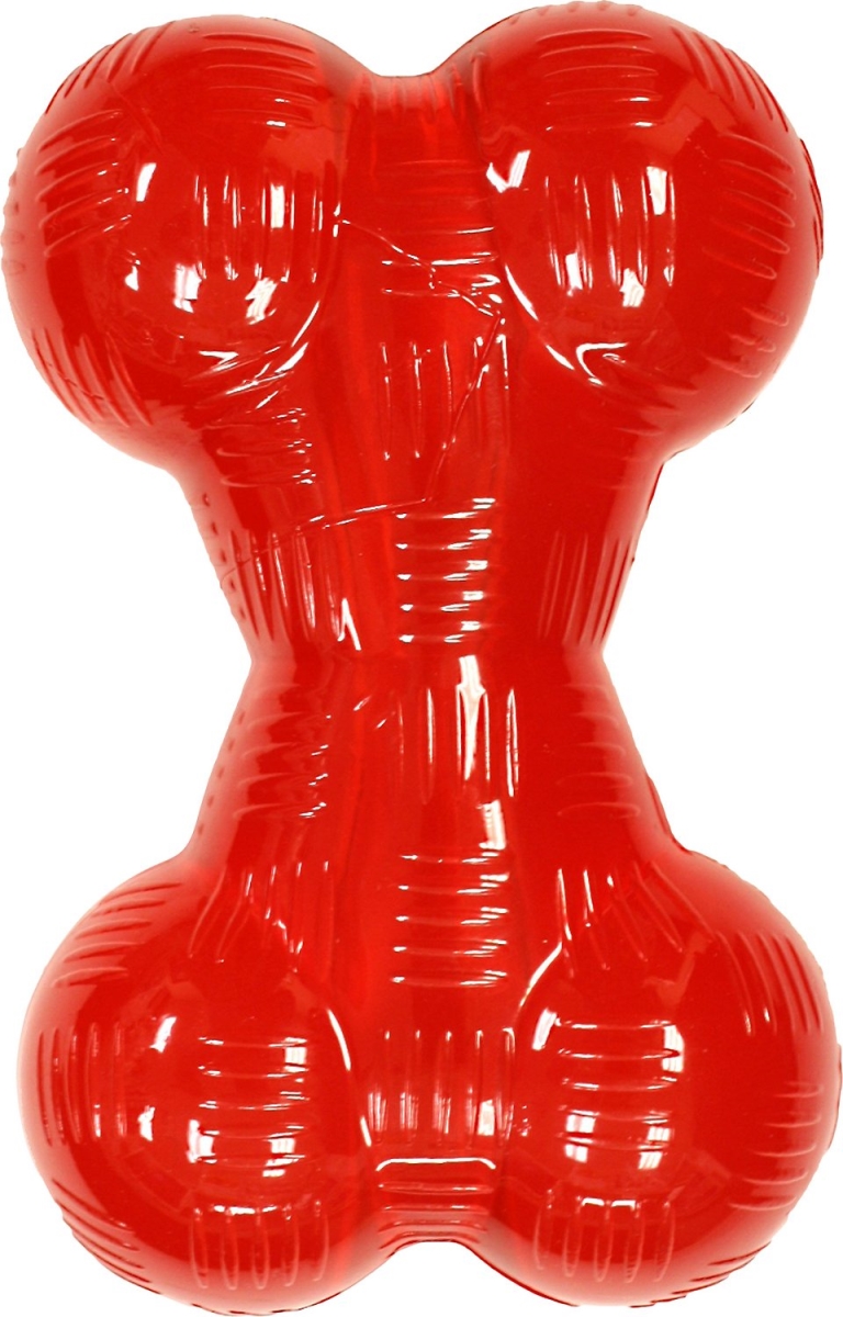 54005 6.5 In. Play Strong Large Bone Dog Toy, Red