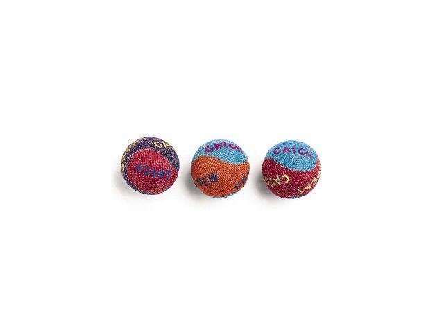 1.5 In. Ethical Pet Burlap Cat Balls, Assorted Color - 3 Per Pack