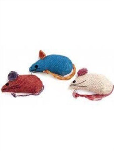 2090 3 In. Colored Burlap Mice, Assorted Color - 4 Per Pack