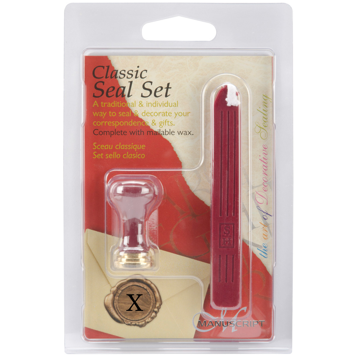 Msh725-x Classic Initial Sealing Set With Red Wax - X