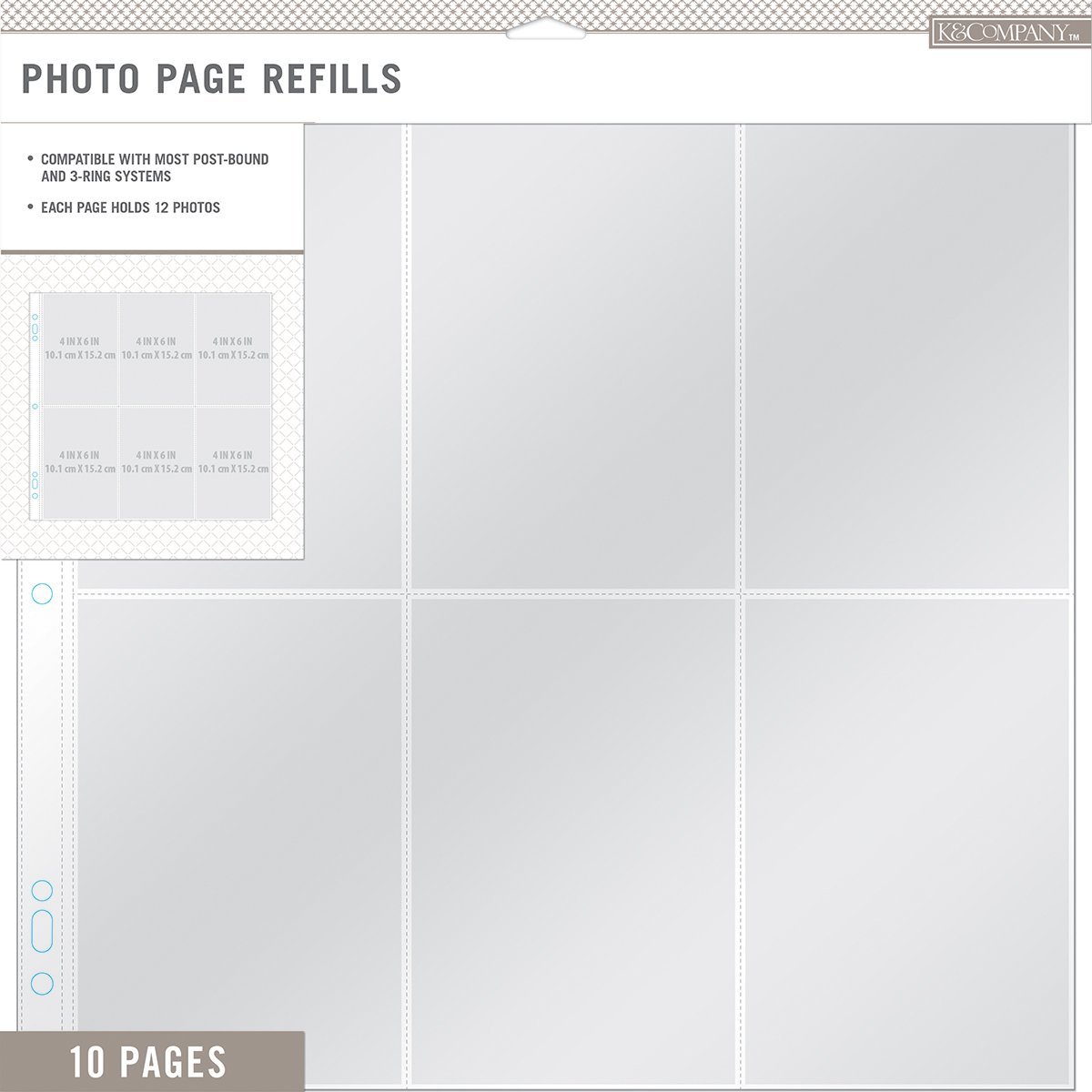 K&company 30706682 12 X 12 In Photo Page Refills - Pack Of 10