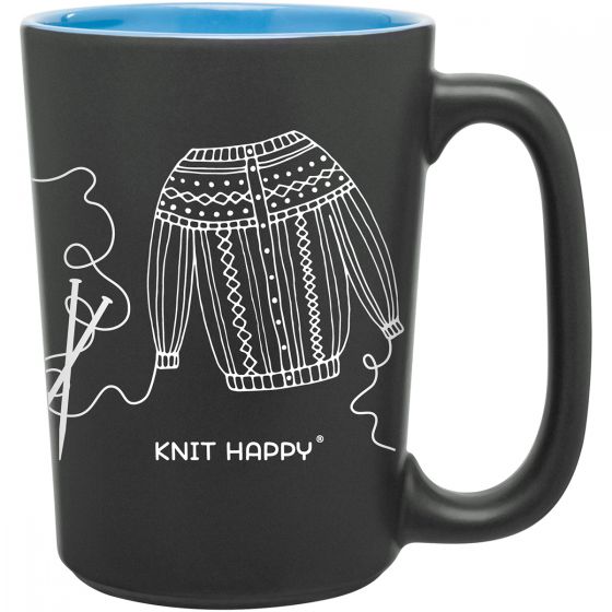 Kh285-bl Knit Happy Scribbles Mug - Blue