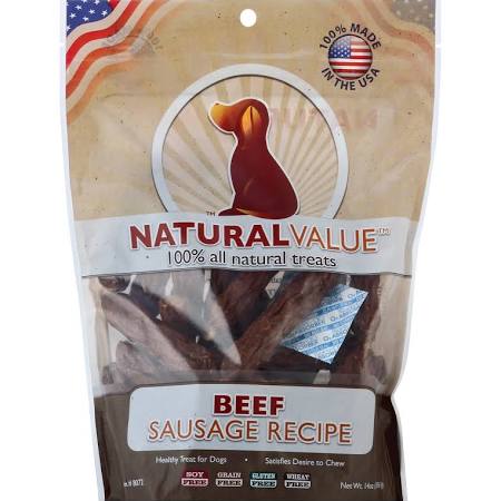 Lp8072 16 Oz Natural Value All Natural Soft Chew Beef Sausages For Dogs