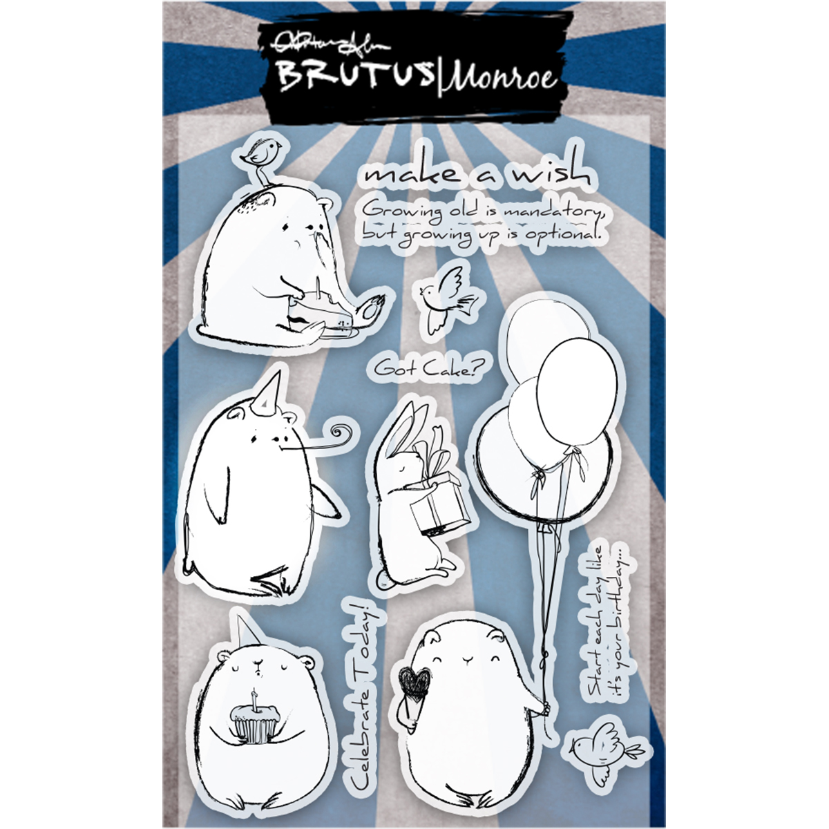 Brutus Monroe BRU4579 4 x 6 in. Birthday Bear Clear Stamp Brutus Monroe BRU4579 4 x 6 in. Birthday Bear Clear Stamp