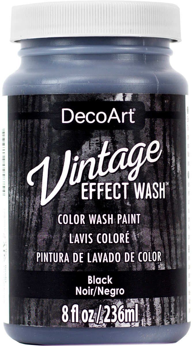 Deco Art DCW64-01 8 oz Americana Vintage Effect Wash Paint Black Deco Art DCW64-01 8 oz Americana Vintage Effect Wash Paint Black