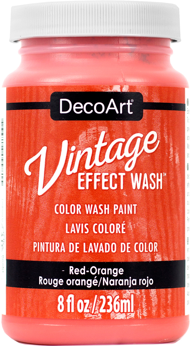 Deco Art DCW64-07 8 oz Americana Vintage Effect Wash Paint Red Orange Deco Art DCW64-07 8 oz Americana Vintage Effect Wash Paint Red Orange