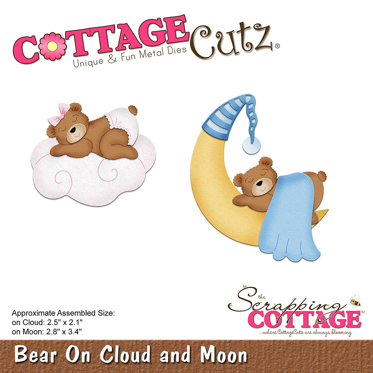 Cottage Cutz CC296 2.1 to 3.4 in. Cottagecutz Dies Bear On Cloud & Moon Cottage Cutz CC296 2.1 to 3.4 in. Cottagecutz Dies Bear On Cloud & Moon