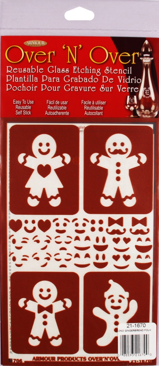Armour Products GE21-1670 Over N Over Stencil Gingerbread Folks Armour Products GE21-1670 Over N Over Stencil Gingerbread Folks