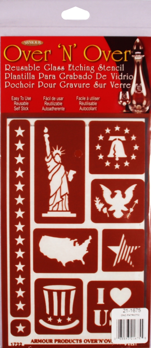 Armour Products GE21-1675 Over N Over Stencil Patriotic Armour Products GE21-1675 Over N Over Stencil Patriotic