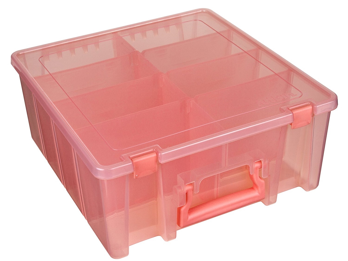 Art Bin 6990ag Super Satchel Double Deep & Removable Coral Plastic Art Craft Storage Container