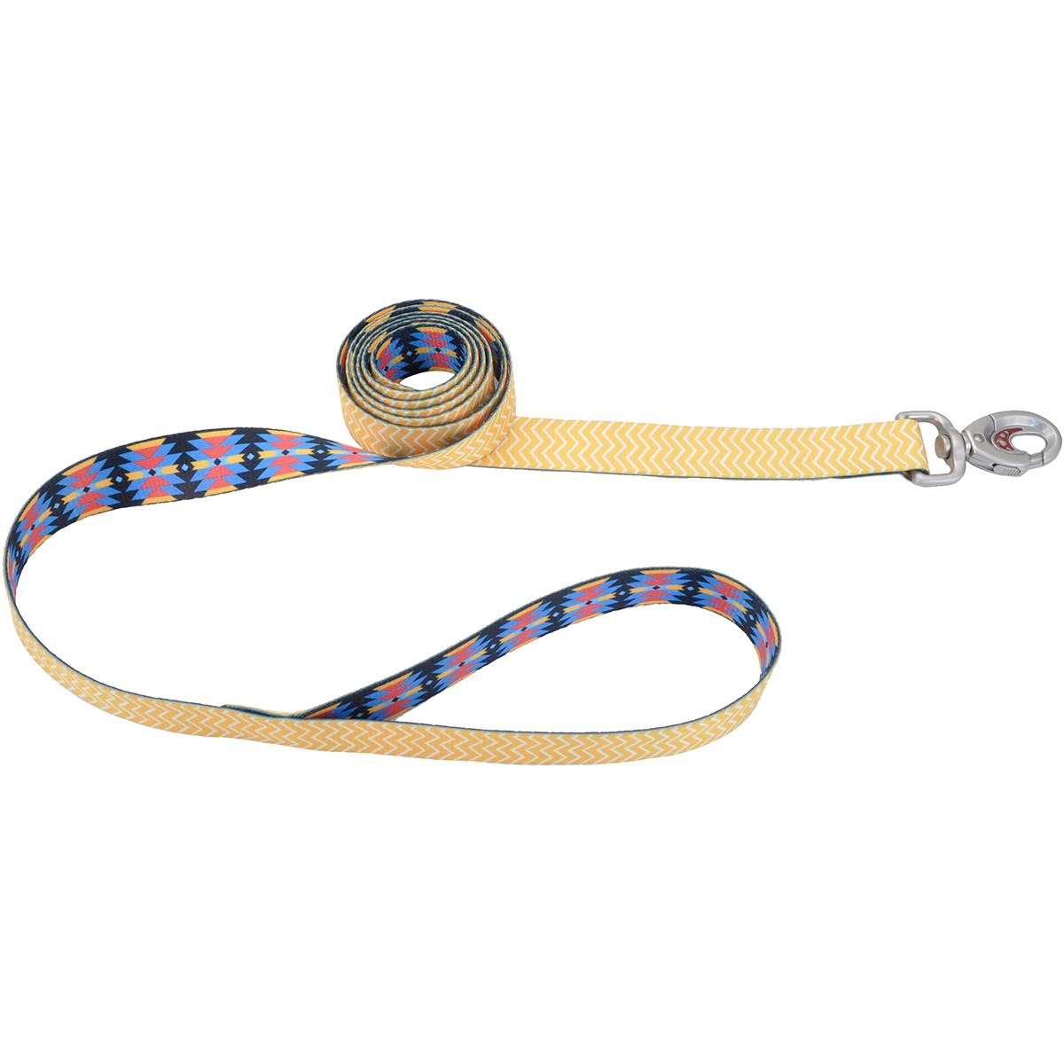 Dog Leash, Yellow Chevron With Aztec